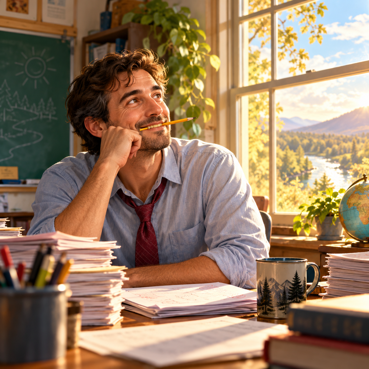Sunlit Classroom Daydream