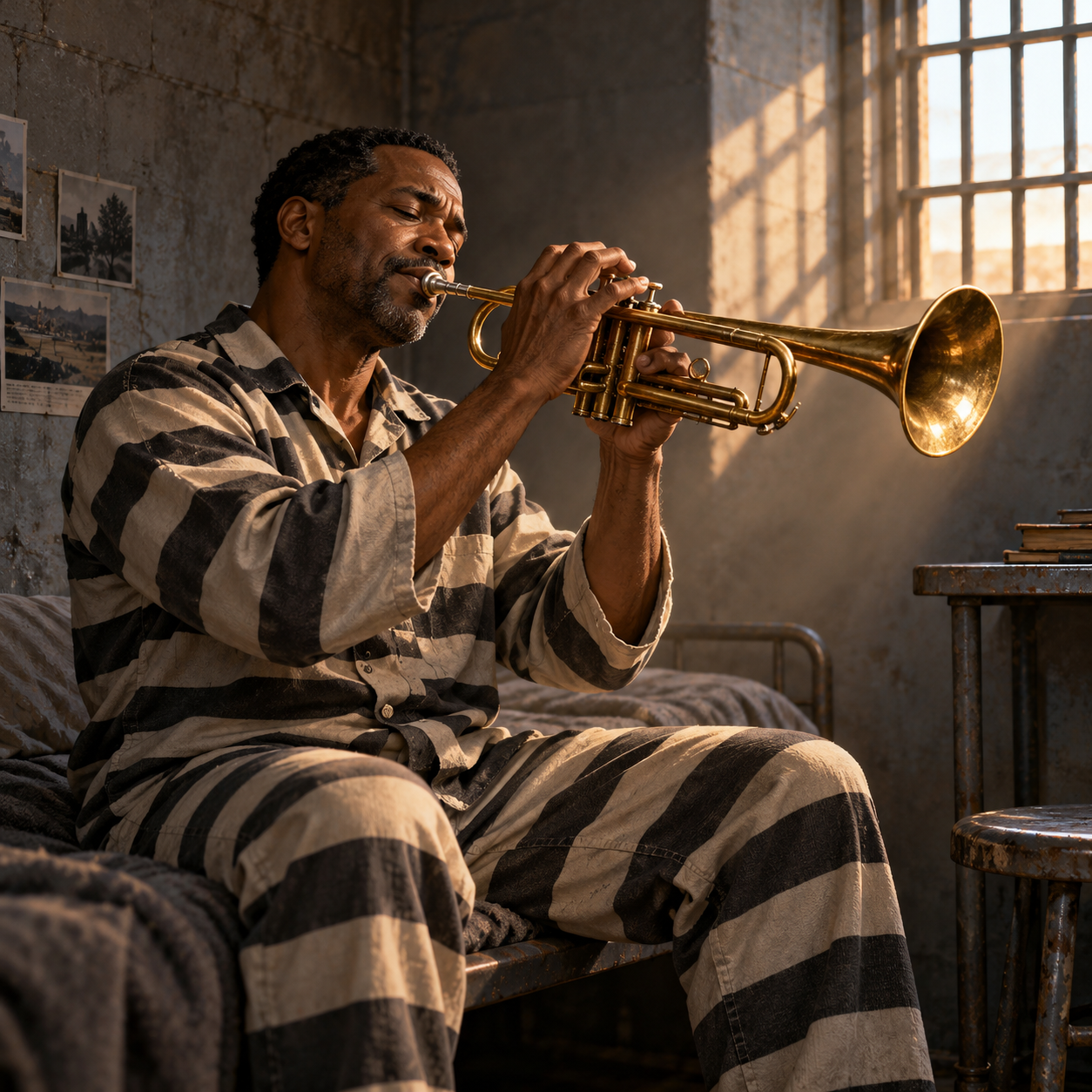 Soulful Trumpet in a Quiet Cell